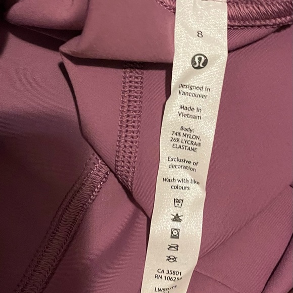 NWT Lululemon Instill High-Rise 25” Tight Leggings Vivid Plum Sz 8 Yoga Lycra - Picture 5 of 6